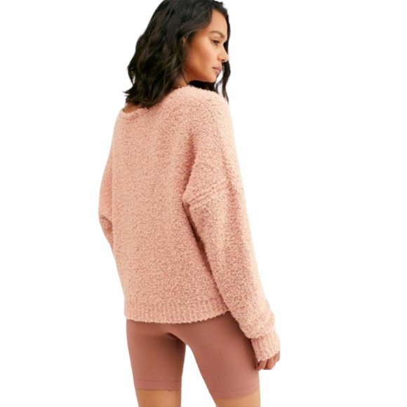 Free People Women's Nude Peach Knit Dolman Sleeve V Neck Sweater Size M - NEW - Picture 5 of 5